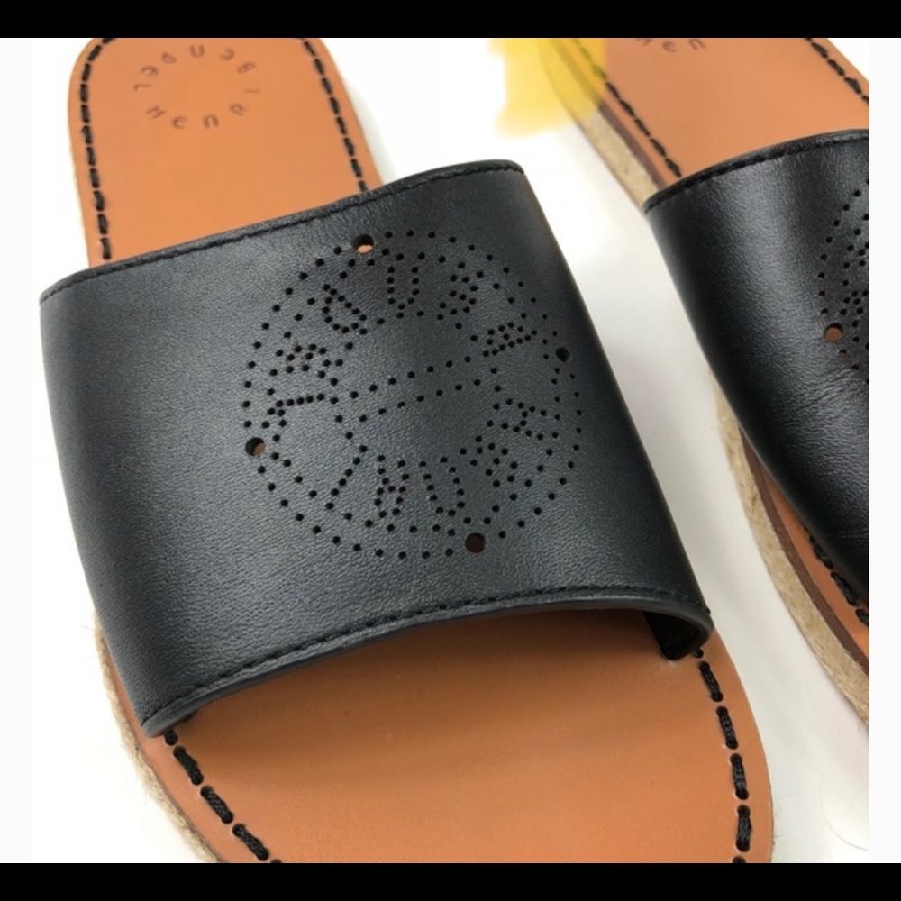 SOLD Sz 8 Henri Bendel Black Slides & Sleeper - Picture 2 of 12